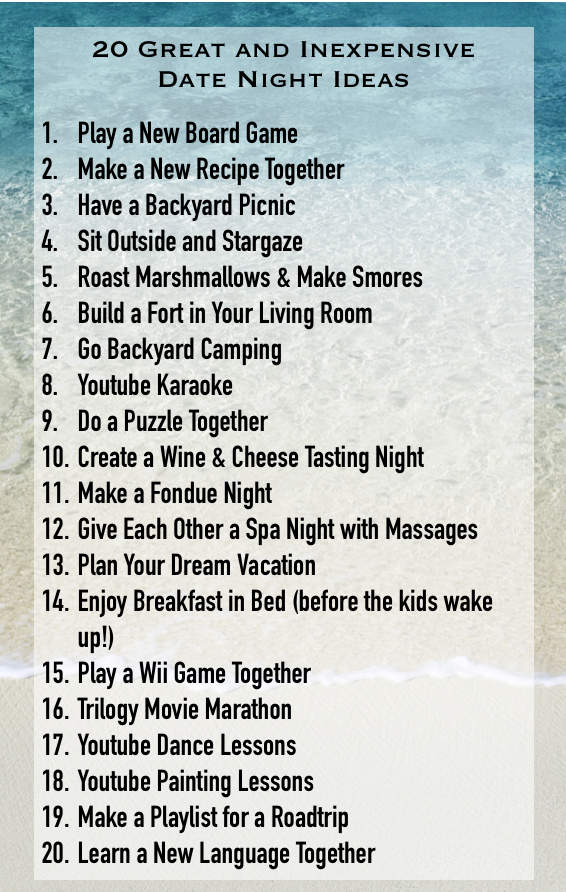 20 Great Inexpensive Date Night Ideas